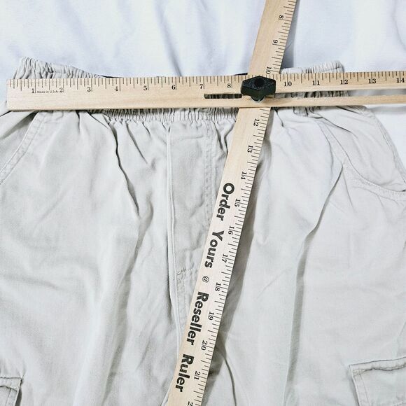 Basic Editions Boys Shorts Beige 14/16 100% Cotton Cargo Pockets Elastic Waist - Picture 3 of 13